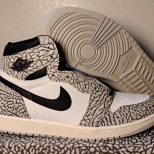 Air Jordan 1 Retro High OG Men 12.5 White Cement DZ5485-052  Grey/Muslin/Black